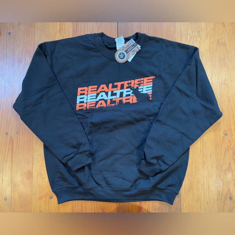 RealTree Men Sweatshirt Pullover Black Size Large Logo NWT  Hunting